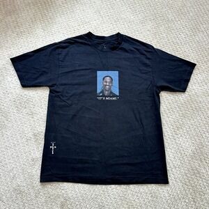 Travis Scott T-Shirt Mens Large Black Cactus Jack It's Miami Mugshot Tee